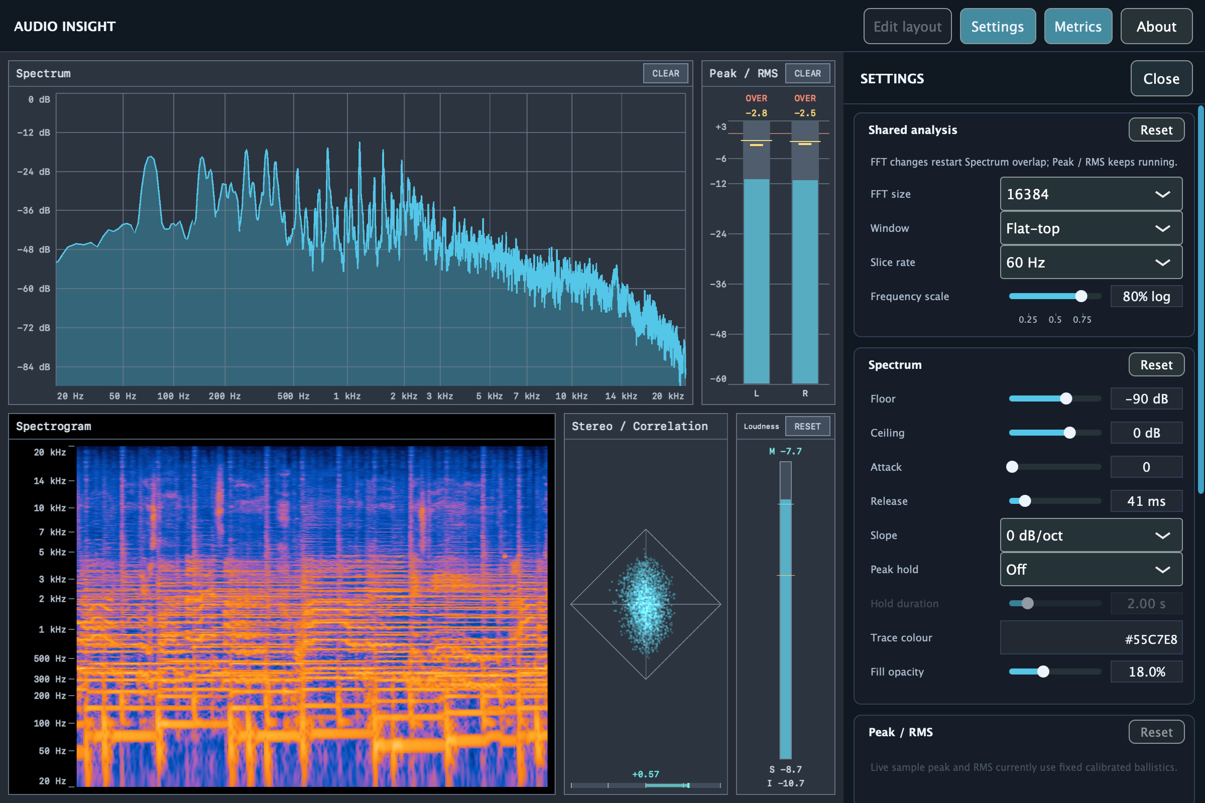 Spectrum Attack and Release controls