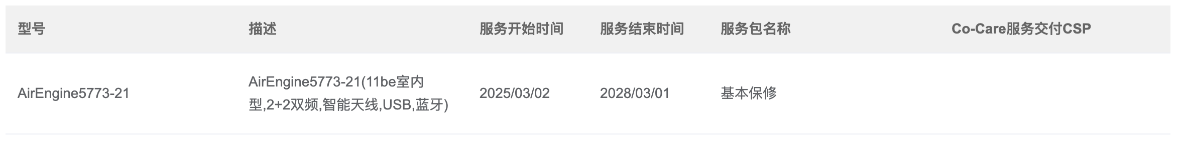 AirEngine 5773-21 保修