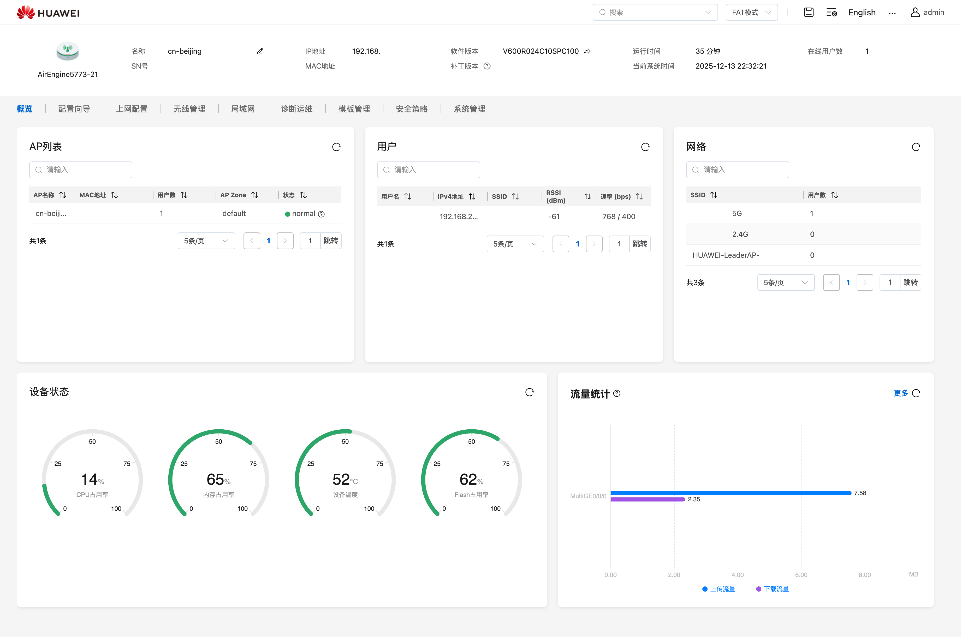 FAT 模式 Web 管理界面